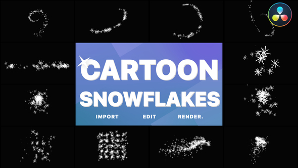 Cartoon Snowflakes And Snowfalls | DaVinci Resolve
