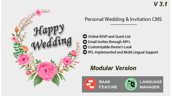 Happy Wedding – Personal Wedding & Invitation CMS