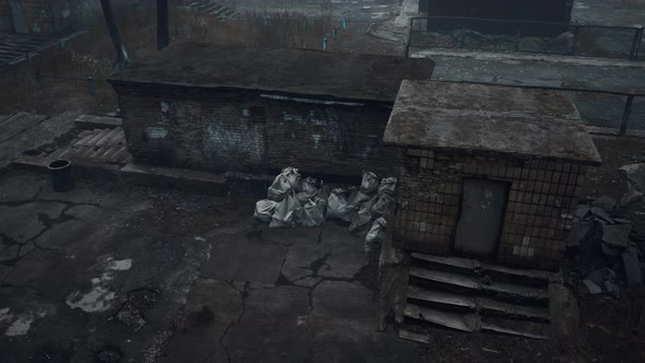 Old and Abandoned Buildings in a Small Town alt