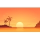 Sunset Sea Beach and Sun Ocean Sunrise Palms - GraphicRiver Item for Sale