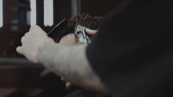 Hair Care. Men's Haircut in a Barbershop. 