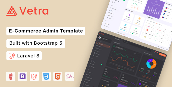 Vetra | Bootstrap 5 HTML & Laravel 8 eCommerce Admin Dashboard Template (Starter Kit)