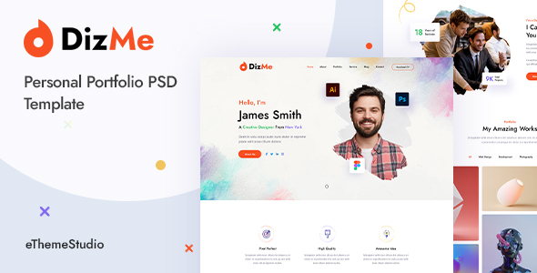 Dizme - Personal Portfolio Psd Template