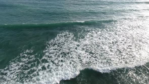 Aerial flying over blue sea