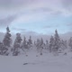 Dark Clouds Pass Over Snowy Forest. Feeling of Bad Weather and Approach of Hurricane - VideoHive Item for Sale