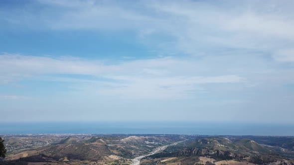 Aerial view from Tre Pizzi Mount in Calabria, Italy.