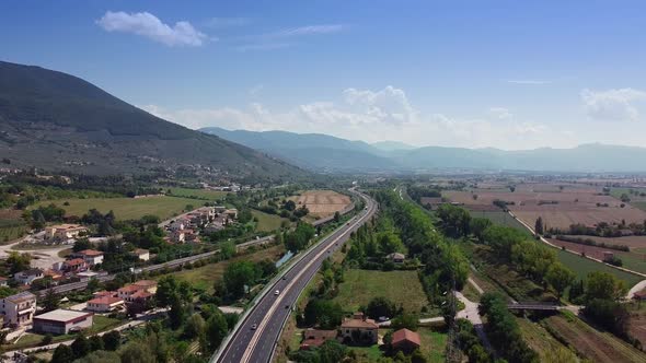 Aerial Drone Flight of Wide Territory with City Infrastructure