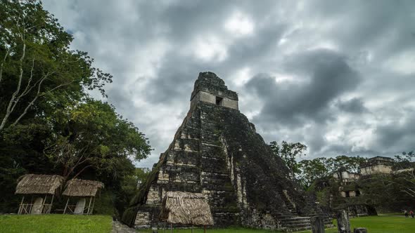 Clouds Behind Mayan Temple Time Lapse