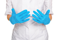 Doctor show hands with sterile gloves isolated on white, Medical advertising concept - PhotoDune Item for Sale
