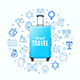 Travel Israel Concept with  Blue Suitcase. Vector - GraphicRiver Item for Sale