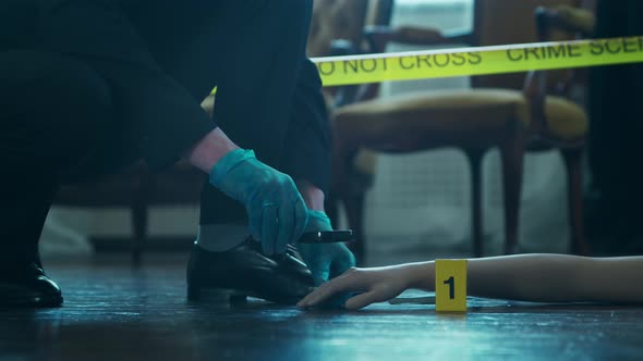 Closeup of a Crime Scene in a Deceased Person's Home.