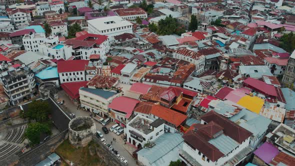 Aerial view of Zanzibar Island in Tanzania.