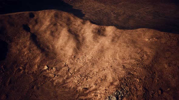 Aerial View of Red Desert with Sand Dune