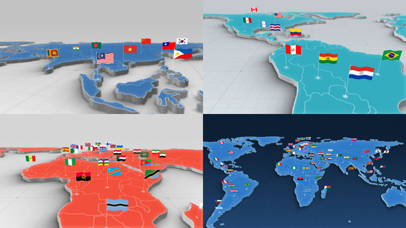 World Map Flag Kit