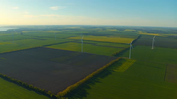 Modern Wind Generators Producing Alternative Energy Saving Environment