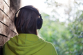 Woman listening to music outdoor - PhotoDune Item for Sale