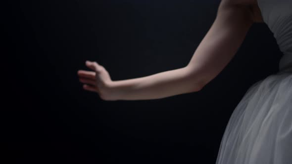 Ballet Dancer Touching Tutu Skirt