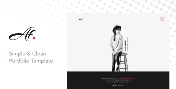 AF. - Simple & Clean Portfolio Template for Creatives