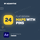 Flat Design Maps With Pins - VideoHive Item for Sale