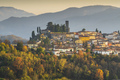 Barga village at sunset in autumn. Garfagnana, Tuscany, Italy. - PhotoDune Item for Sale