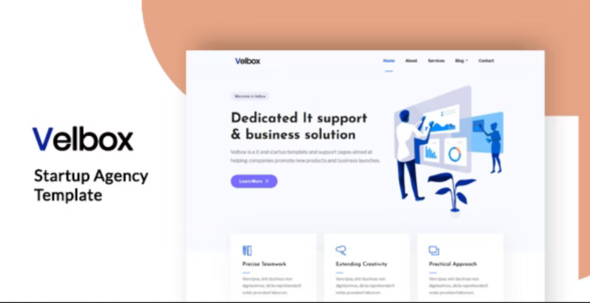 Velbox - Startup & Sass Template