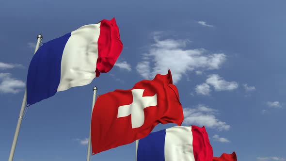 Many Flags of Switzerland and France