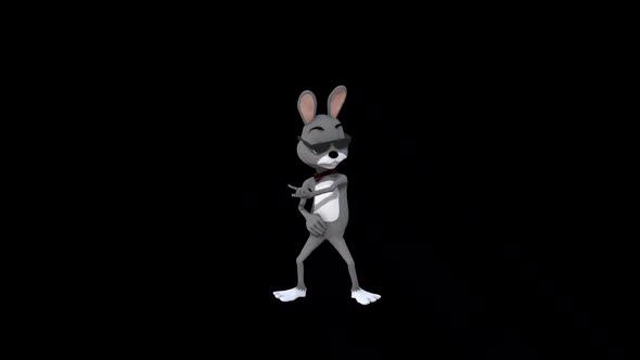 Cartoon Gray Rabbitt Dance 10