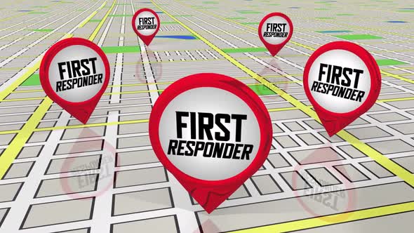 First Responders Map Pins Locations Emergency Sites Help Needed