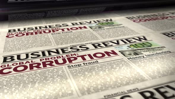 Corruption in business global problem newspaper printing press