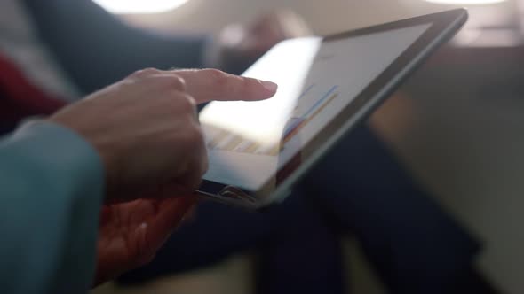 Businesswoman Hands Holding Tablet Computer Closeup