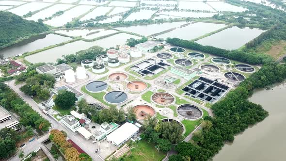 Top View of Sewage Treatment Plant