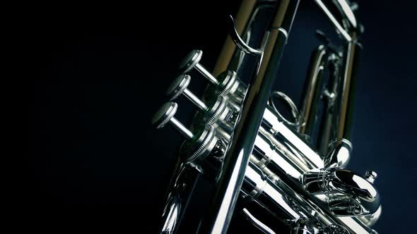 Silver Trumpet Detail Moving Shot