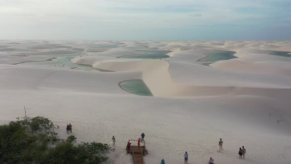 Lencois Maranhenses Maranhao. Scenic sand dunes and turquoise rainwater lakes