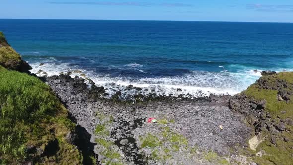 Rocky coastline in the Azores