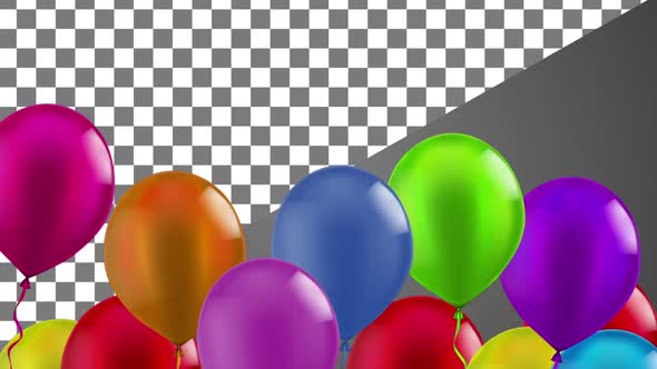 Colorful Party Balloons Transitions Alpha Channel