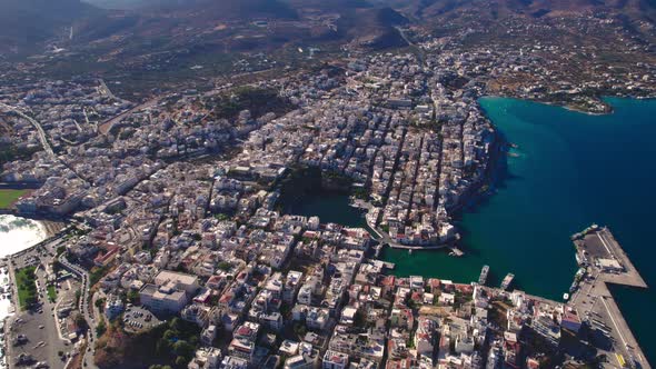 A Bird's Eye View of the Greek City of Agios Nikolaos