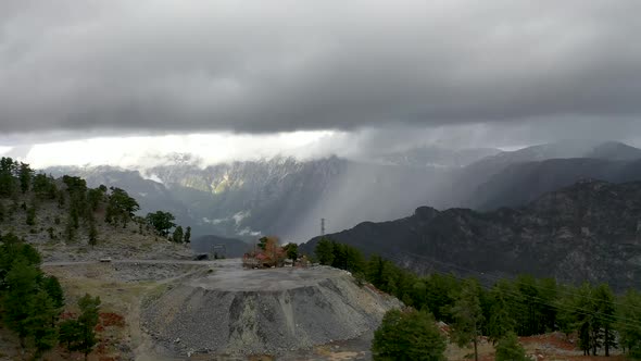 Rain in the Mountains Aerial View 4 K