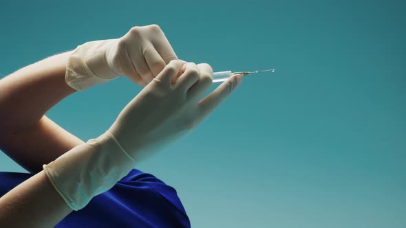 Vertical Video  Young European Nurse Preparing Vaccination Anti Coronavirus