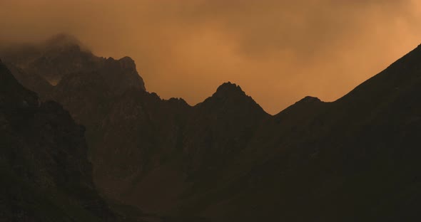 Starry Sky At Night In Mountains