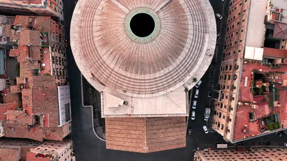 Aerial view of Pantheon in Rome