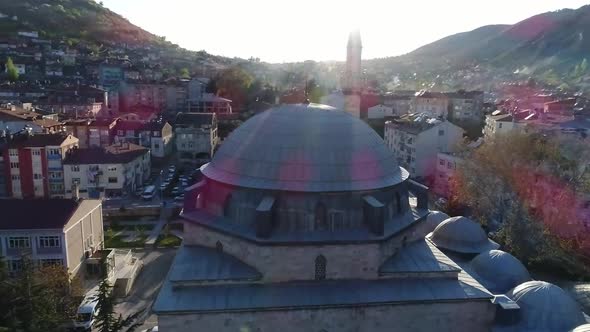 Mosque And Minaret Aerial View