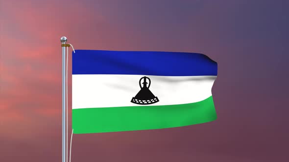 Lesotho Flag 4k