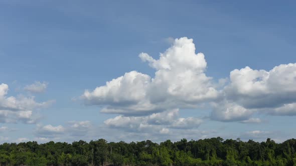 Time lapse of clouds in blue sky