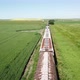 Aerial Footage Slow Moving Near Tops Of Idle Train Cars - VideoHive Item for Sale