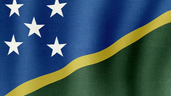 The National Flag of Solomon Islands alt