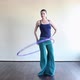 Woman doing pilates, spinning with plastic hoop - VideoHive Item for Sale