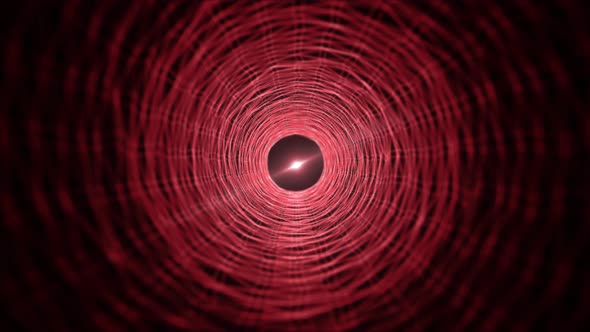 Abstract Red Wireframe Tunnel Background Seamless Loop