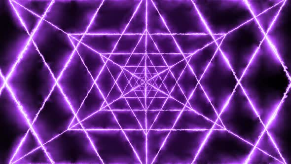 Amazing Purple Color Fire Triangle Tunnel Animated Background
