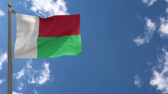 Madagascar Flag On Flagpole