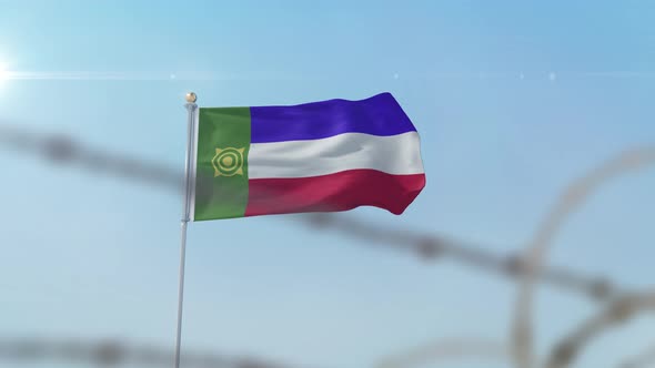 Khakassia Flag Behind Border